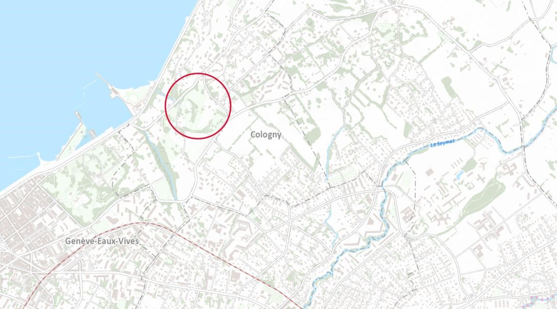 Grand Cologny, plan de situation