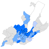 Proportion d’élèves de l’enseignement public et subventionné de niveau primaire fréquentant une classe intégrée*, selon leur commune de domicile, 2024
