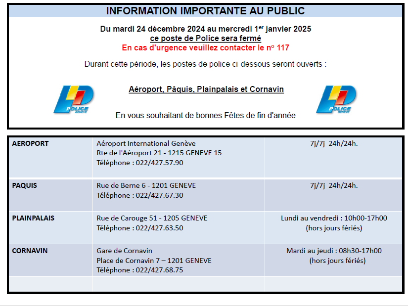 Horaires 