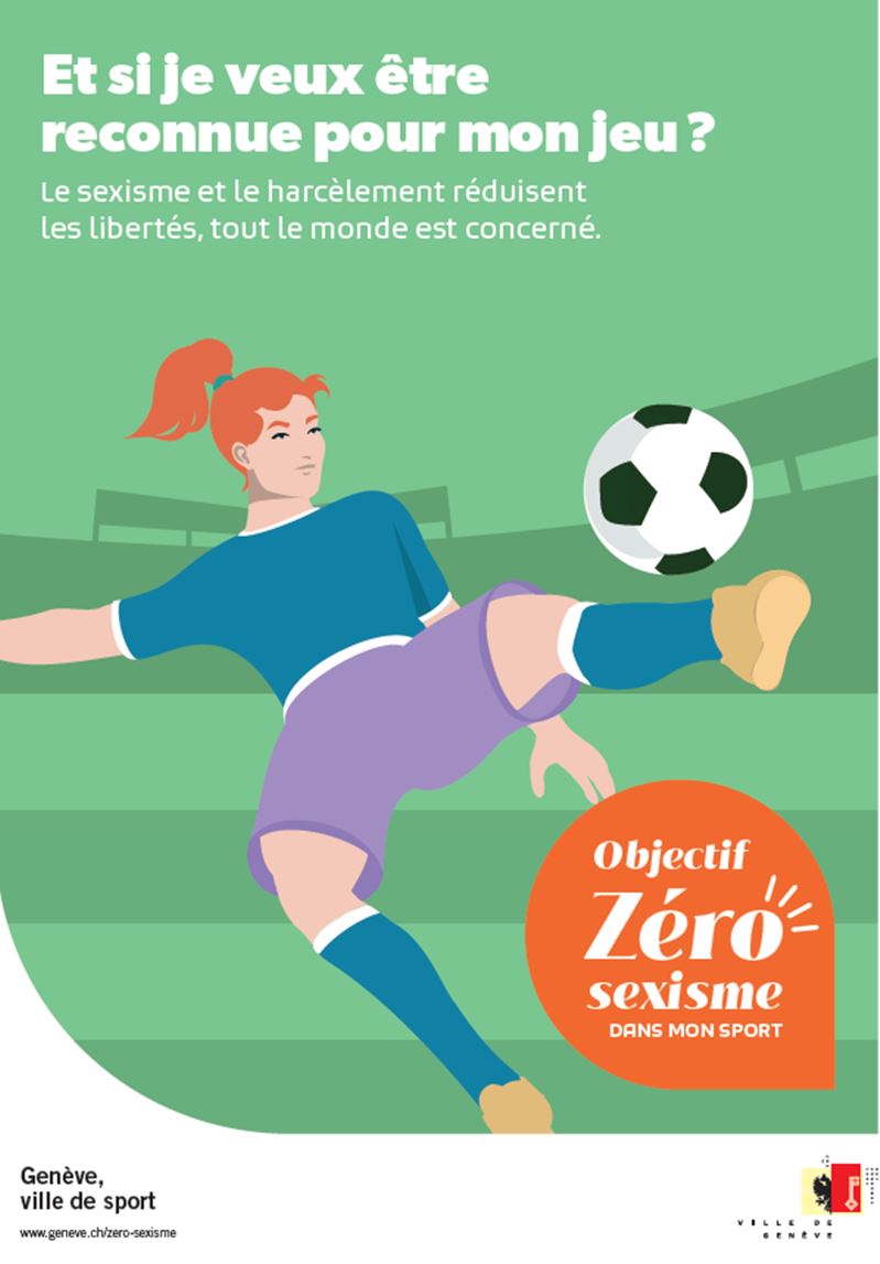 campagne zéro sexisme dans le sport footballeuse