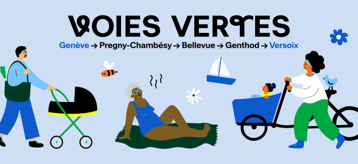 La Voie verte Genève-Versoix (dessins Noémie Creux)
