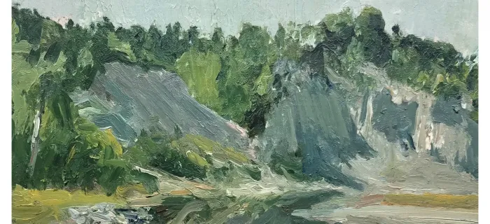 Oeuvre de Paul-Mathey, paysage rocheux