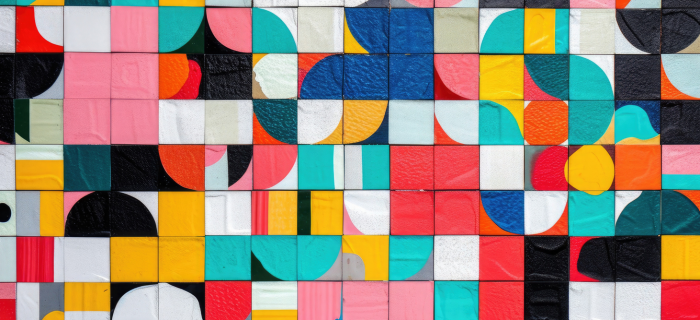 mosaïque composé de carrés de couleurs variées