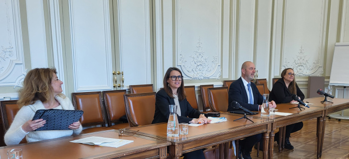 M. Righetti-EL Zayadi, A Hiltpold, Th. Apothéloz, C.-A. Kast. Photo chancellerie d'Etat