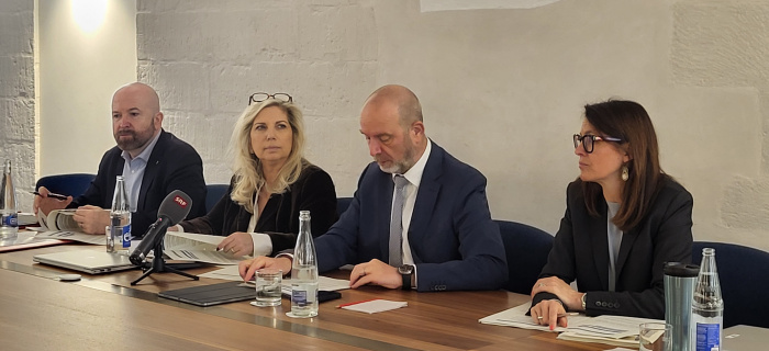 N. Walder, N. Fontanet, Th. Apothéloz, A. Hiltpold. Photo chancellerie