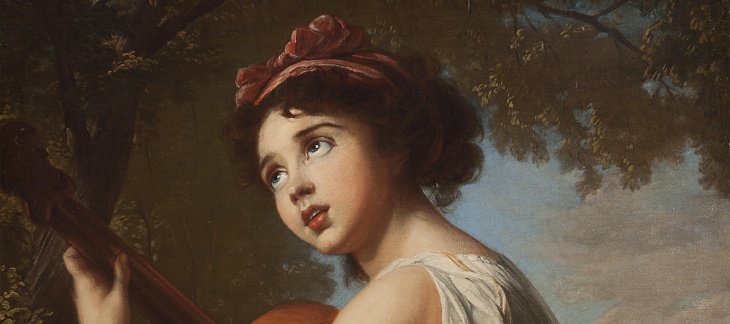 Elisabeth Louise Vigée Le Brun, Julie Le Brun jouant de la guitare, huile sur toile, vers 1797-1798. Photothèque du Musée d'art et d'histoire de Genève (MAH) Elisabeth Louise Vigée Le Brun, Julie Le Brun jouant de la guitare, huile sur toile, vers 1797-1798. Photothèque du MAH