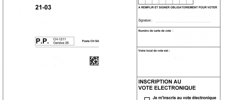 carte de vote avec coche pour s'inscrire au vote électronique