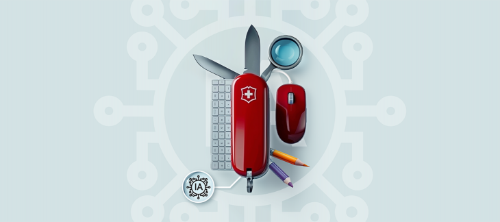 L'IA Générative comme une lame du couteau suisse - Crédit illustration Dimitri Z. L'IA Générative comme une lame du couteau suisse - Crédit illustration Dimitri Z.