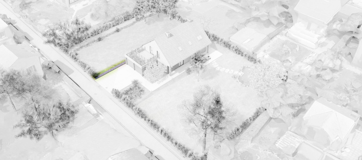 Vue sur une tranchée drainante à la parcelle (Pixalab pour l'office cantonal de l'eau)