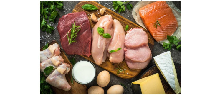 Denrées alimentaires d'origine animale (ex : viandes, poisson, œufs, lait, fromage)