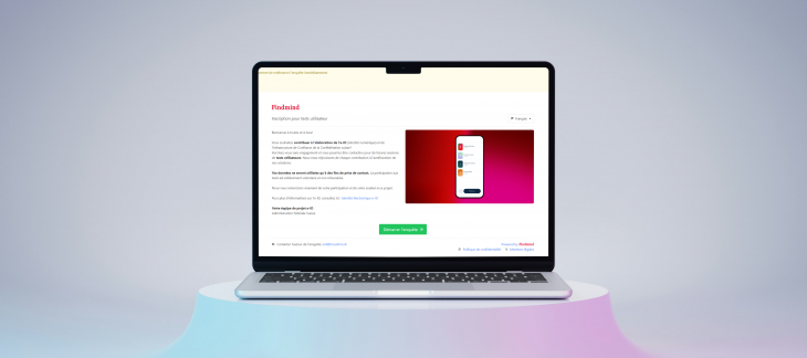 Ordinateur affichant la page d'inscription aux tests