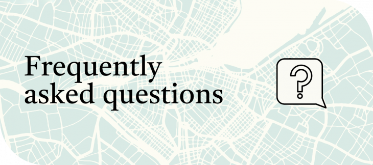 Visuel de carte de Genève avec icône de bulle de discussion