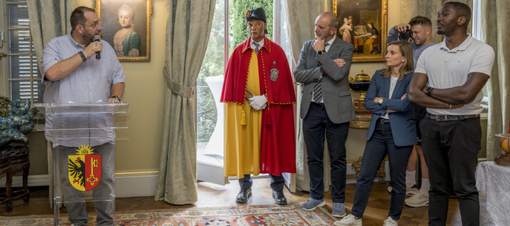 Cérémonie protocolaire en l'honneur des Lions de Genève. Crédit photo: Etat de Genève/Quentin Ducrest