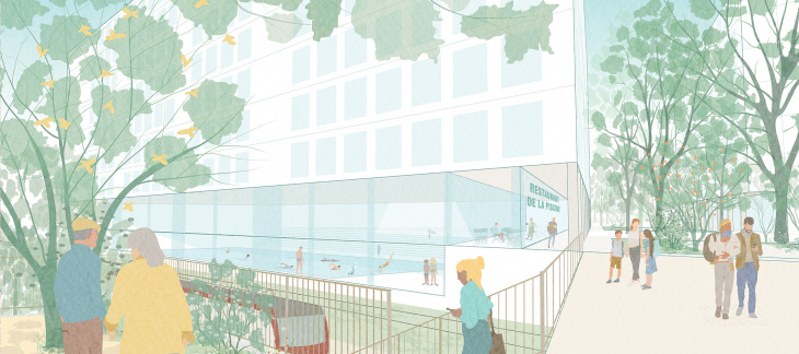 Projet Pré-Bois - piscine - illustration Oxalys